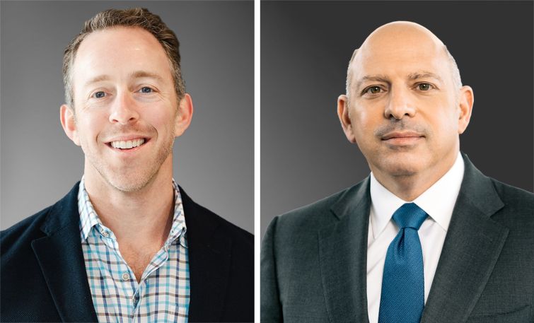 NewPoint Real Estate Capital's incoming CEO Nick Gesue, and outgoing CEO David Brickman.