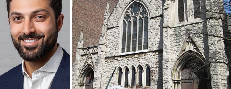 Rich Velotta, CEO of Raven Property Advisors, and St. Luke’s Evangelical Lutheran Church, Brooklyn.