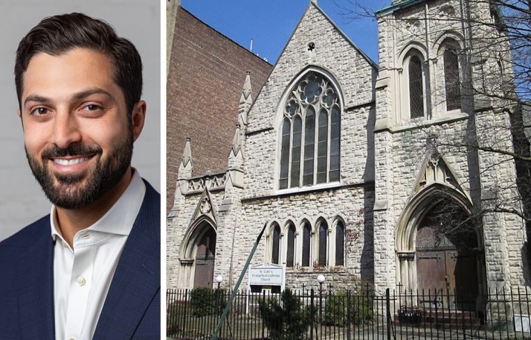 Rich Velotta, CEO of Raven Property Advisors, and St. Luke’s Evangelical Lutheran Church, Brooklyn.