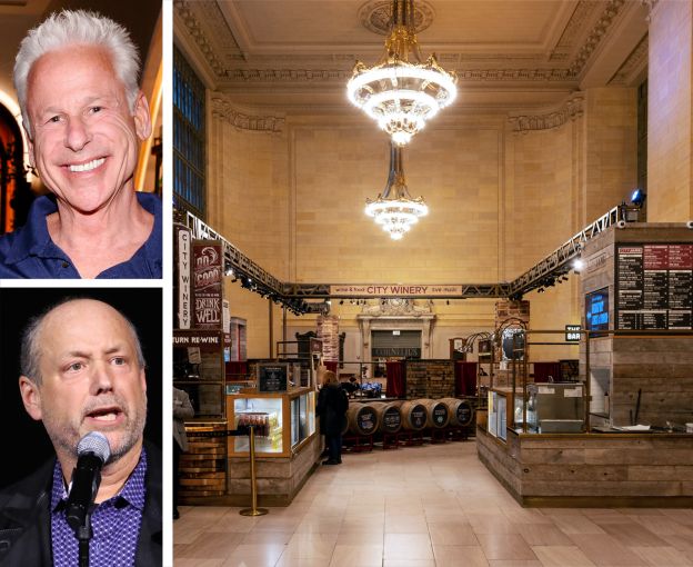 Rick Blatstein of Vizz Group, City Winery founder Michael Dorf, and City Winery at Grand Central Terminal.