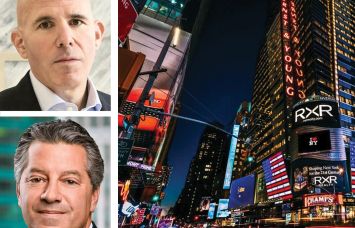 RXR Chairman and CEO Scott Rechler, SL Green Chairman and CEO Marc Holliday, and 5 Times Square.