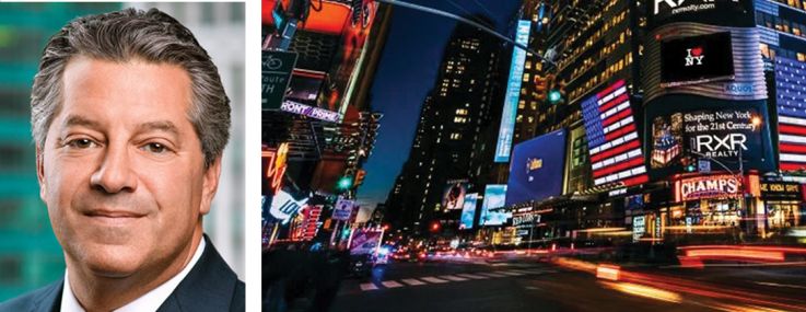 RXR Chairman and CEO Scott Rechler, SL Green Chairman and CEO Marc Holliday, and 5 Times Square.