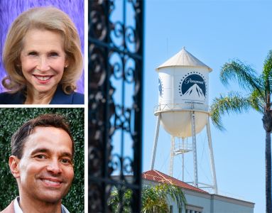 Paramount Global Chairwoman Shari Redstone, CBS CEO George Cheeks, and Paramount Studio lot.