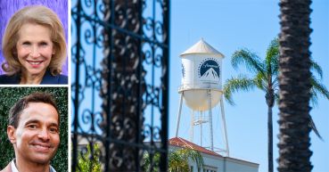 Paramount Global Chairwoman Shari Redstone, CBS CEO George Cheeks, and Paramount Studio lot.