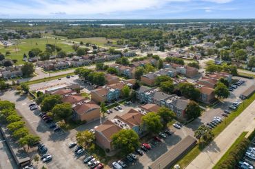 An aerial view of Southgate Apartments in suburban Detroit. 