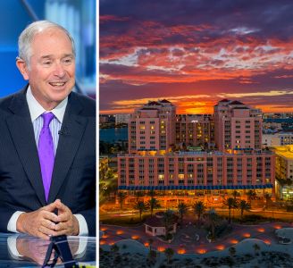 Blackstone Chairman, CEO, and Founder Stephen Schwarzman and Hyatt Regency Clearwater Beach Resort and Spa.