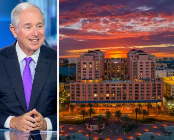 Blackstone Chairman, CEO, and Founder Stephen Schwarzman and Hyatt Regency Clearwater Beach Resort and Spa.