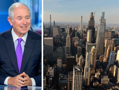 Blackstone Chairman, CEO, and co-founder Stephen Schwarzman and the Manhattan skyline.