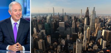 Blackstone Chairman, CEO, and co-founder Stephen Schwarzman and the Manhattan skyline.