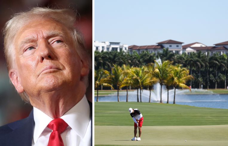 Former President Donald Trump and Trump National Doral Golf Resort.