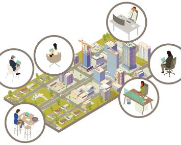 Illustration of a distributed workforce.