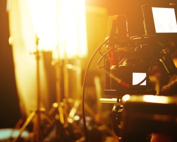 Detail of video camera in a film studio.
