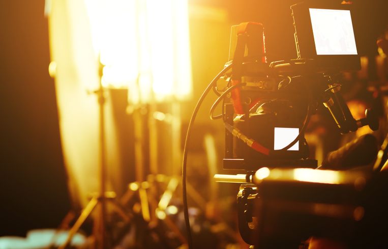 Detail of video camera in a film studio.