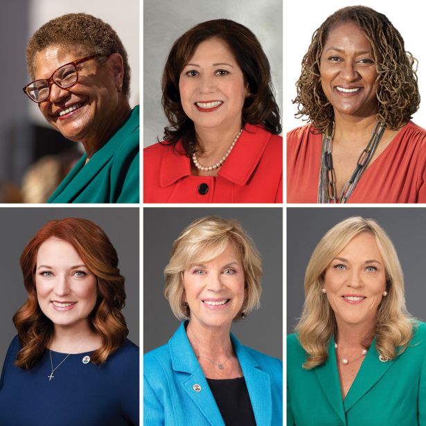 Karen Bass, Hilda Solis, Holly Mitchell, Lindsey Horvath, Janice Hahn and Kathryn Barger