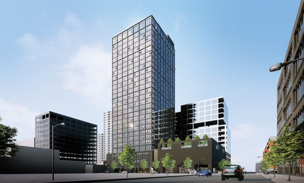 A rendering of the 200 North Ada Street development in Chicago.