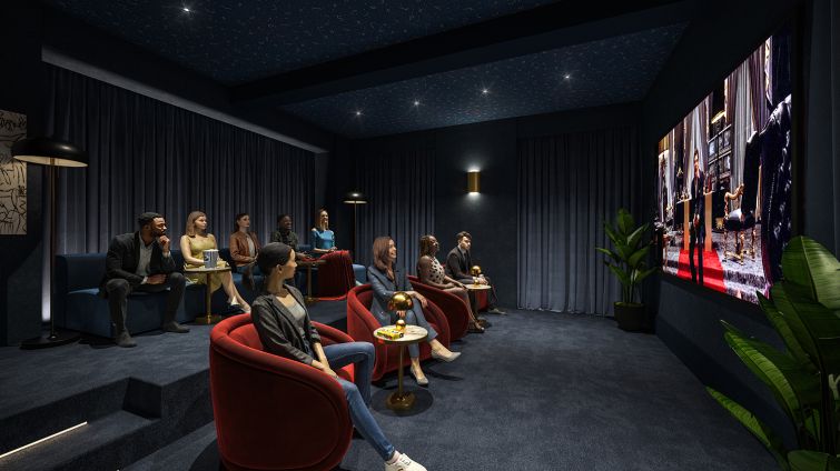 Tenants will be able to book a movie night at the Screening Gallery.