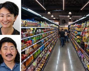 99 Ranch Market owners Alice Chen and Jonson Chen, and a 99 Ranch Market in Eastvale, Calif.