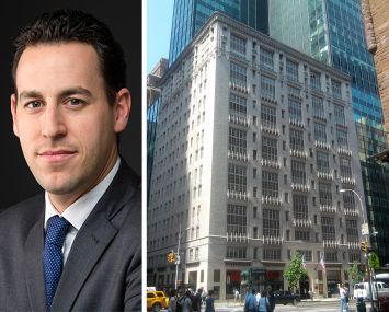 Andrew Wiener, head of commercial leasing at The Feil Organization, and 200 West 57th Street.