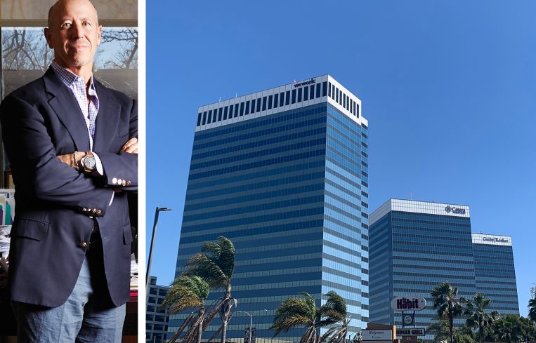 Starwood Properties Chairman and CEO Barry Sternlicht and Pacific Corporate Towers in El Segundo, Calif.