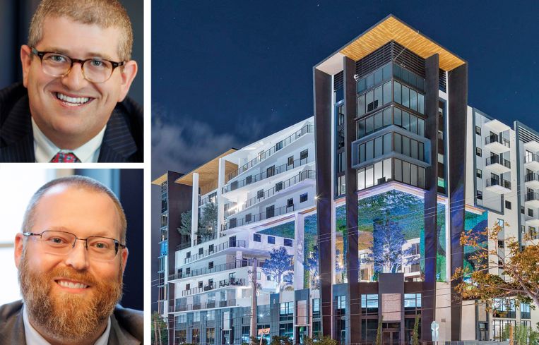 Forman Capital's Ben Jacobson and Scott Mehlman, and a rendering of Envy Pompano Beach.