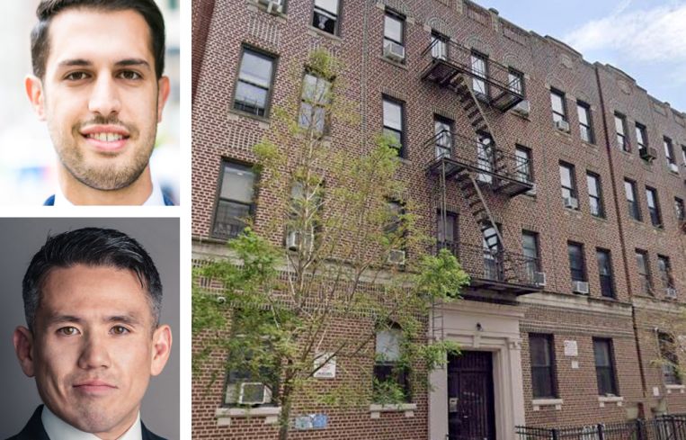 Rosewood Realty's Ben Khakshoor, Marcus & Millichap's John Brennan, and 437-449 61st Street, Brooklyn.