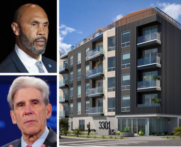 UCLA Interim Chancellor Darnell Hunt, future Chancellor Julio Frenk, and 3301 South Canfield Avenue.