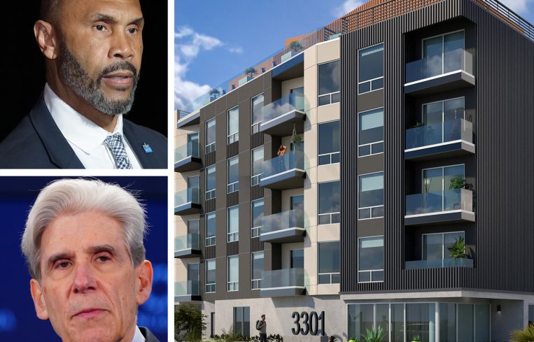 UCLA Interim Chancellor Darnell Hunt, future Chancellor Julio Frenk, and 3301 South Canfield Avenue.
