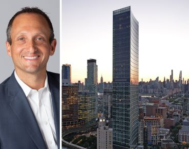 David Greenburg, managing director at Affinius Capital, and Sven, a residential luxury building at 29-59 Northern Boulevard in Long Island City.