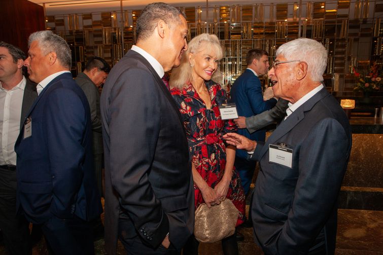 Don Peebles, Katrina Peebles, and Jay Neveloff speak at Commercial Observer's 2024 Annual Power Gala at Lever House.