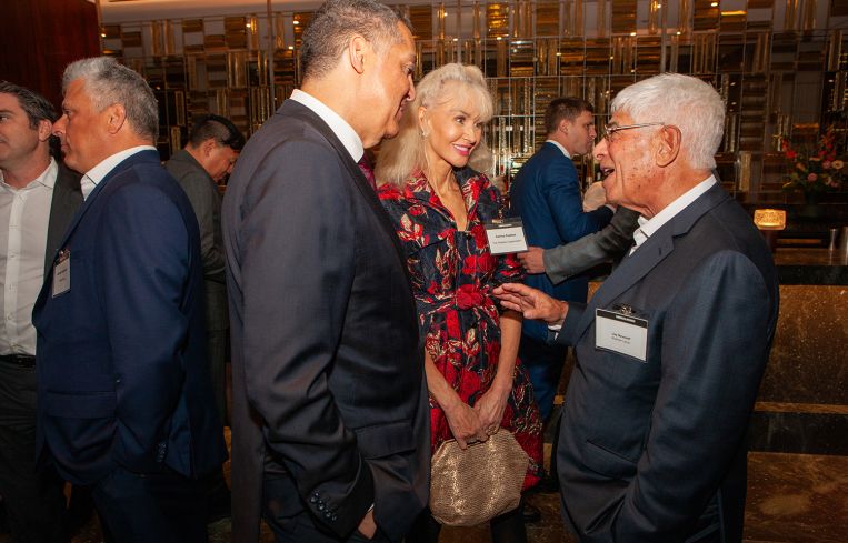 Don Peebles, Katrina Peebles, and Jay Neveloff speak at Commercial Observer's 2024 Annual Power Gala at Lever House.
