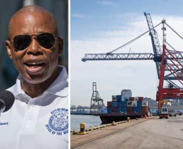 Mayor Eric Adams and the Brooklyn Marine Terminal.