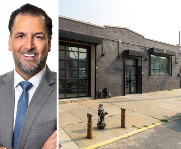 James Famularo, president of retail leasing at Meridian Capital Group, and 25 to 29 Thames Street, Brooklyn.