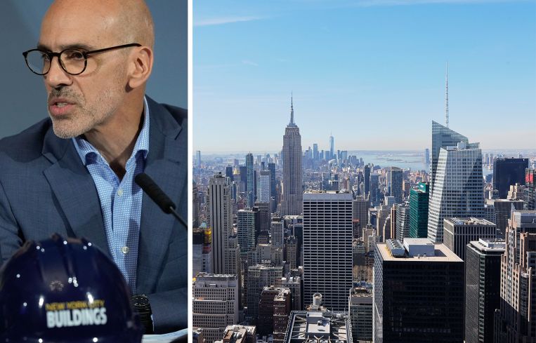 James Oddo, Department of Buildings commissioner and the New York City skyline.