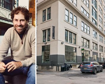 Two Trees Management CEO Jed Walentas and 35 Pearl Street, Brooklyn.