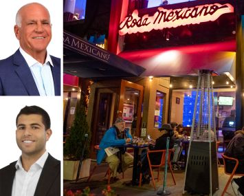 Winick Realty Group's Jeff Winick and Yoel Gorjian and a Rosa Mexicano location.
