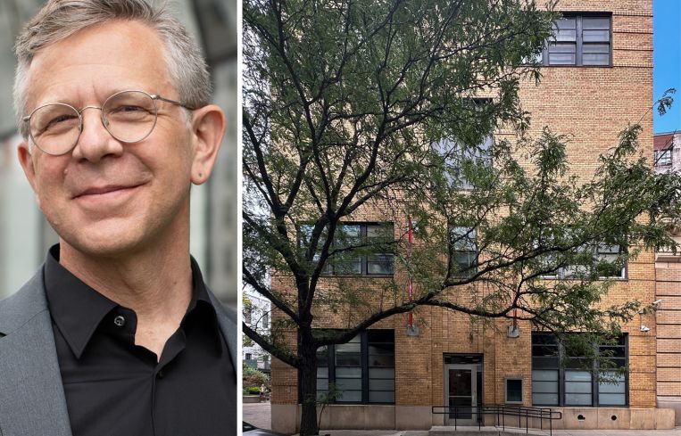 The New School University President Joel Towers and 151 Bank Street.