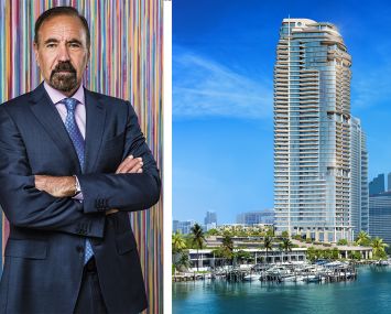 Related Group CEO Jorge Perez and a rendering of St. Regis Residences, Miami.