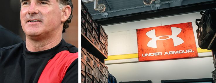 Under Armour founder and CEO Kevin Plank and an Under Armour store.