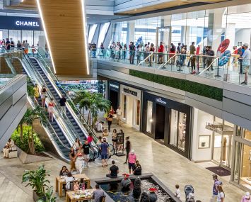 Shoppers inside a mall in Miami.