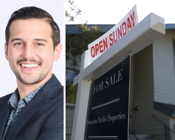 RentSpree CEO Michael Lucarelli and a house for sale in California.