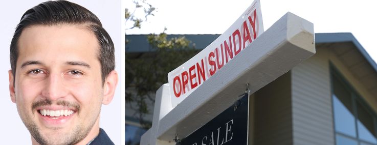 RentSpree CEO Michael Lucarelli and a house for sale in California.