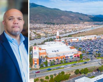 MCB Real Estate Managing Partner and Co-Founder P. David Bramble and the Falcon Ridge Town Center, Fontana, Calif.