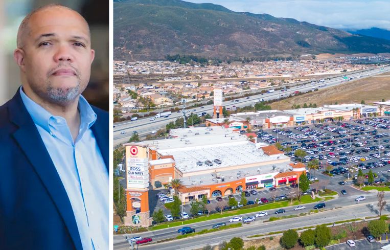 MCB Real Estate Managing Partner and Co-Founder P. David Bramble and the Falcon Ridge Town Center, Fontana, Calif.