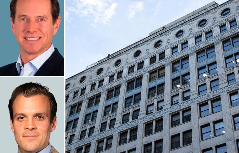 CBRE Vice Chairmen Paul Amrich and Niel King, and 80 Maiden Lane.