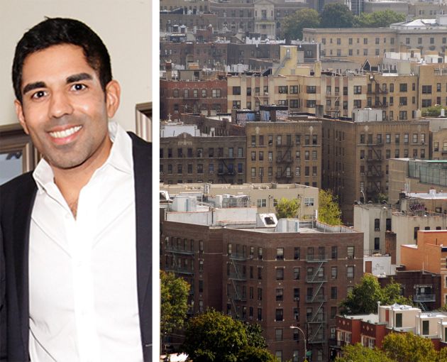 Ayush Kapahi, signer for SKF Development, and an aerial photo of the Bronx.