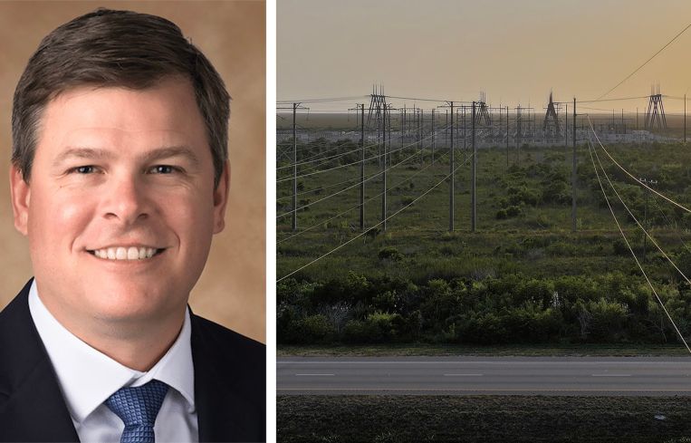 Brad Foss, president of Summit Real Estate Group, and a power grid in Pembroke Pines, Fla.