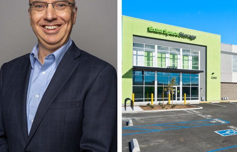 Steve Cobbs, managing director of self-storage for North Palisade Partners, and one of the company's storage facilities in Huntington Park, Calif.