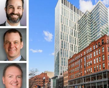 Travis D'Amato, Michael Coyne, and Jeff Burns of Walker & Dunlop, and LUKA on the Common, Boston.