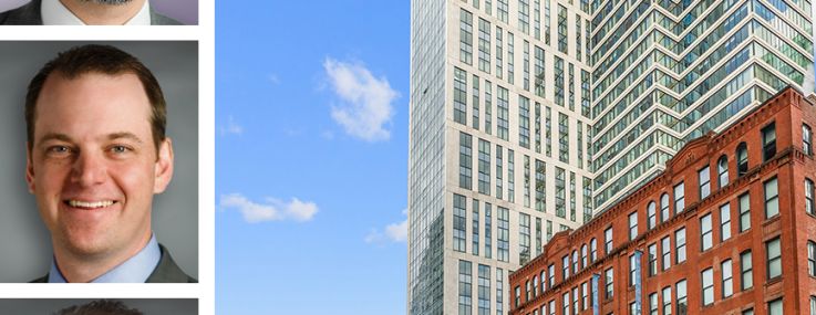 Travis D'Amato, Michael Coyne, and Jeff Burns of Walker & Dunlop, and LUKA on the Common, Boston.