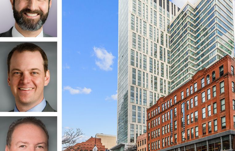 Travis D'Amato, Michael Coyne, and Jeff Burns of Walker & Dunlop, and LUKA on the Common, Boston.
